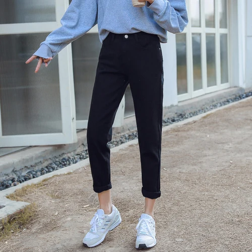 

Casual Loose Black Jeans Woman High Waist Boyfriend Jeans For Women Plus Size New 2019 Spring Summer Denim Jeans Pants Trousers