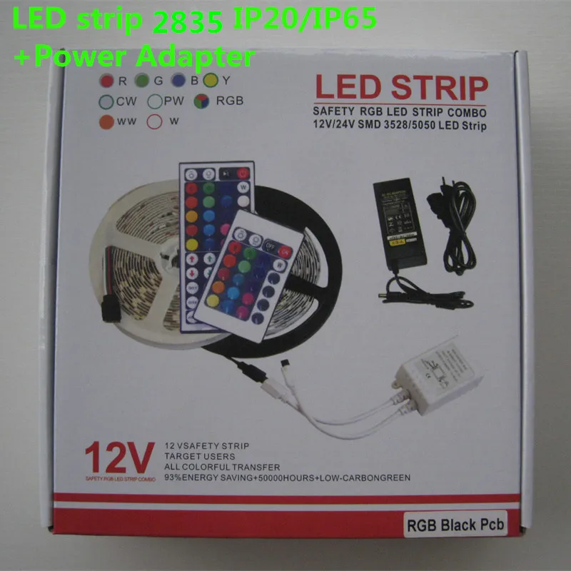 

5m 3528 LED strip light RGB tape diode 300leds non waterproof and waterproof+RGB remote controller RGB