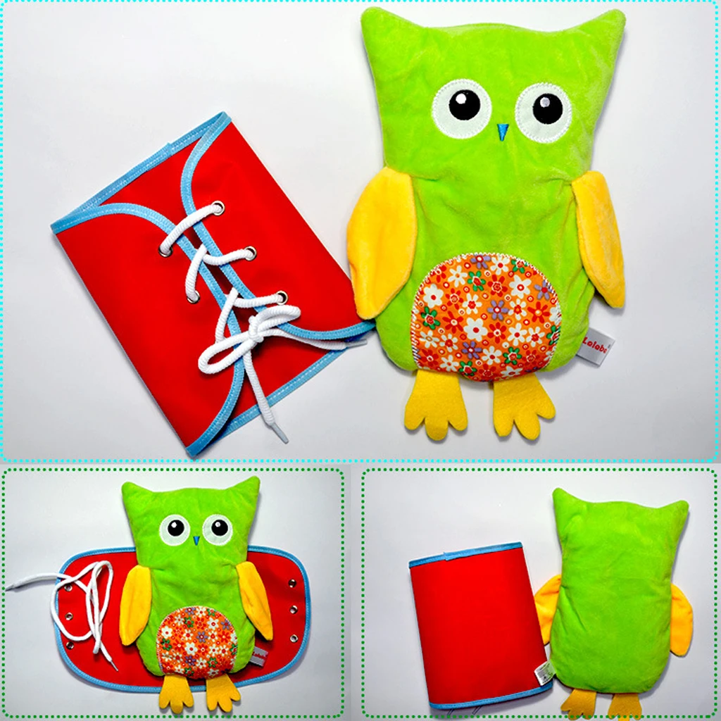 

4 Pieces Push Owl Toy Baby Learning Dressing Practical Board Kids Development Hand Eye Coordination Toy