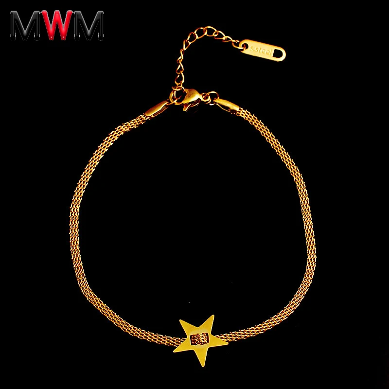 M \ WM braclet браслет с цепочкой для рук femme braslet браслеты из нержавеющей стали женские
