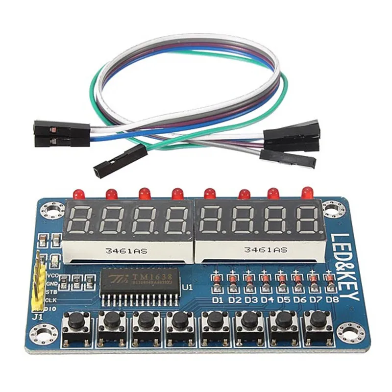 ARILUX чип ключ дисплей модуль TM1638 8 бит цифровая светодиодная трубка для AVR VCC GND 5 в