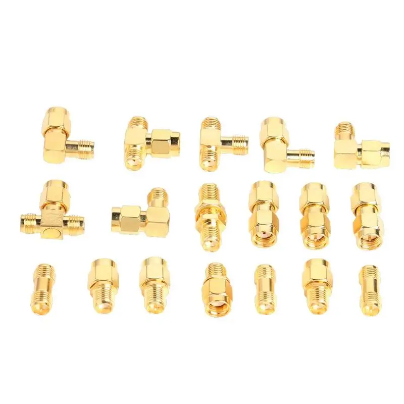 

18Pcs SMA Kits Connector Male Female Plug Antenna Converter Adapter Set Kit Multifunction SMA Adapter Plug Set Digital Cable Set