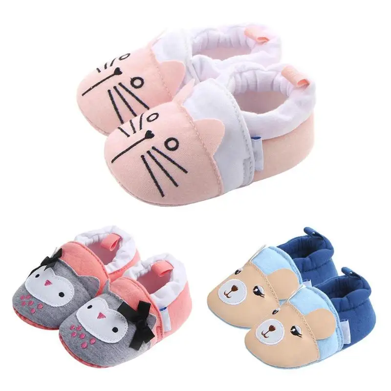 Baby Prewalker Cartoon Animal Soft Sole Anti-slip Embroidery Warm Shoes |