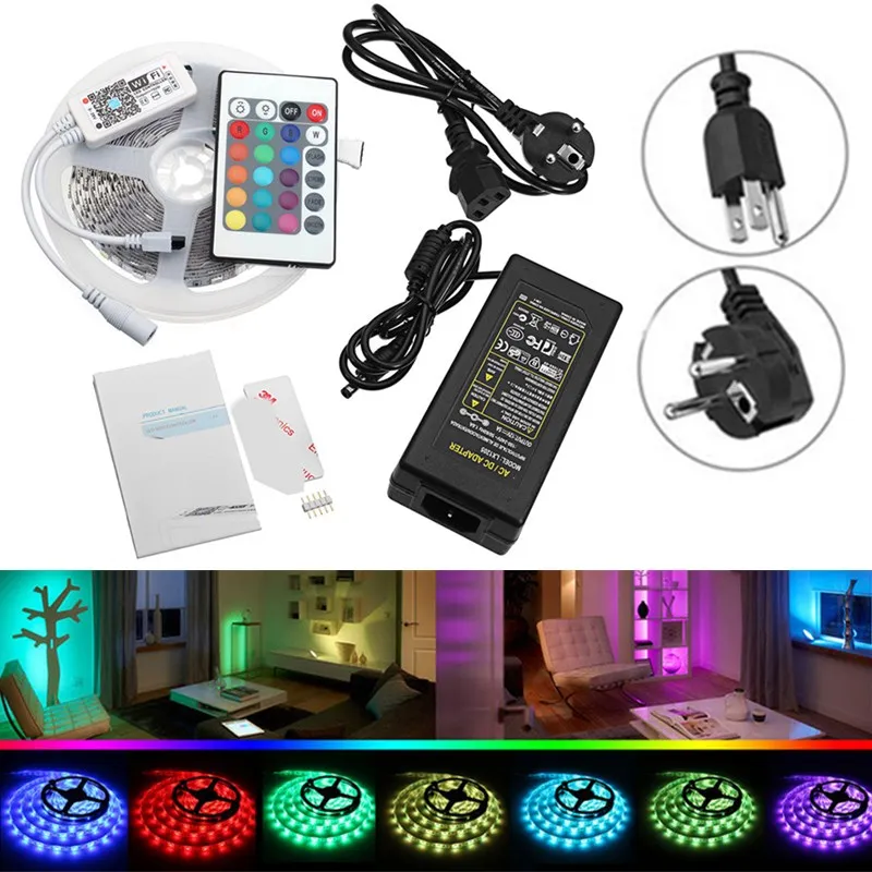 

DC12V 5M SMD5050 RGBW Non-Waterproof for Smart Wifi Alexa Phone APP Control LED Strip Lights Kit
