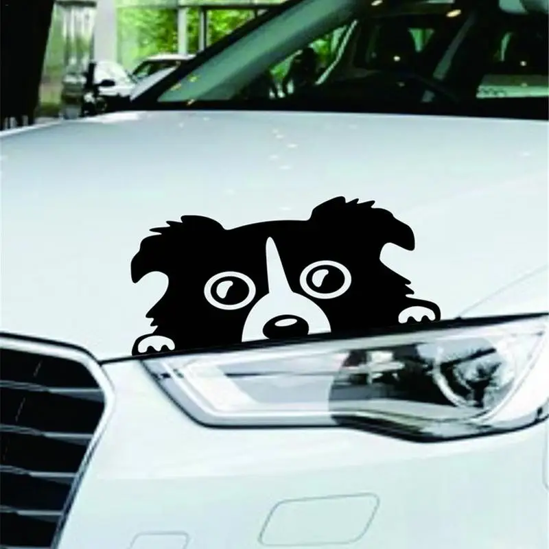 Автомобильная наклейка для собак с рисунком колли, светоотражающая стеклянная задняя наклейка для домашних животных, украшение для автомобиля, автомобильные аксессуары