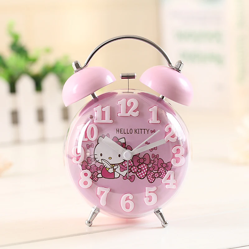  Hello Kitty Pattern Lovely Children Cartoon Girl Office Electronics Alarm Desk Table Wall Clock Stu