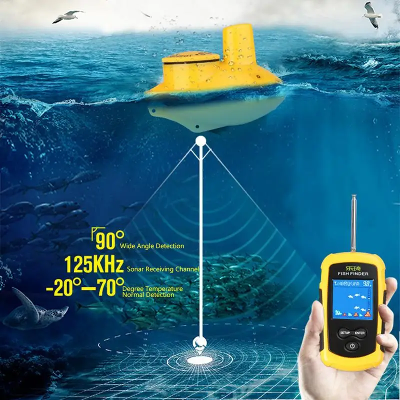1 pc صياد السمك 40 M/120FT المحمولة اللاسلكية الاستشعار سونار محول كاشف صياد السمك ل في الهواء الطلق الصيد