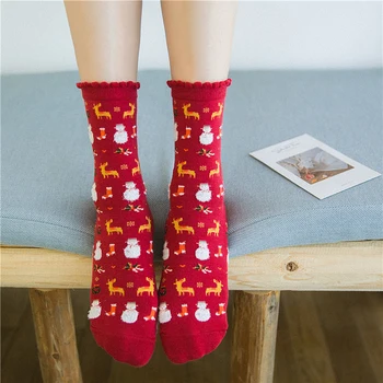 

Fashion 1Pair Popular Cotton Winter Women's Socks Warm Christmas Socks Girl Christmas Gift Dropshipping