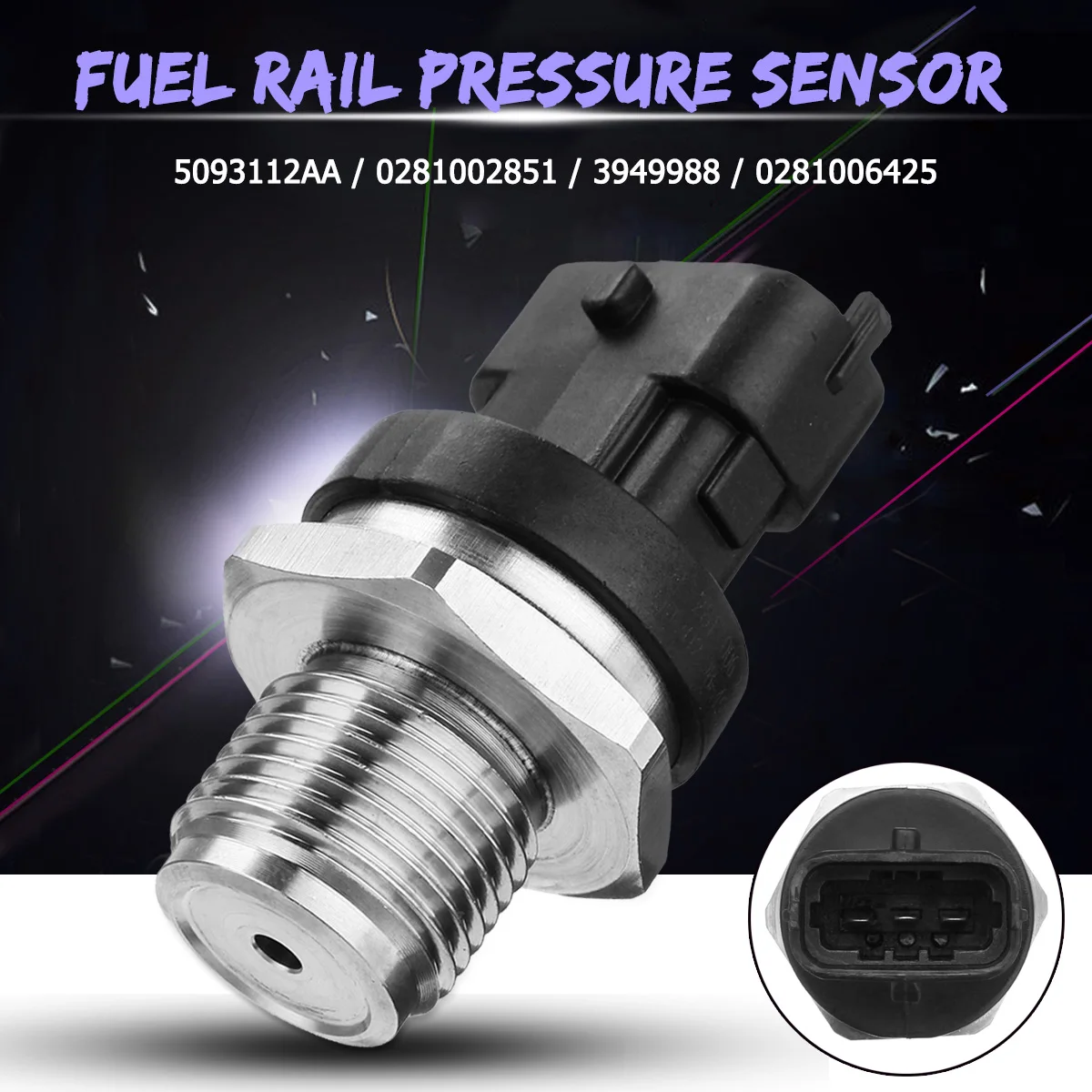 Fuel Rail Pressure Sensor For Dodge Ram 2500 for Diesel 5.9L 2003 2007