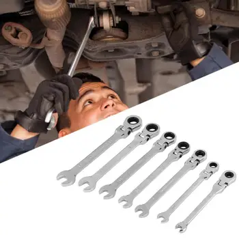 

7pcs Combination Ratchet Wrench Set High Torque Spanner Set Hardware Kit Socket Wrench Car Repair Tools Hand Tools