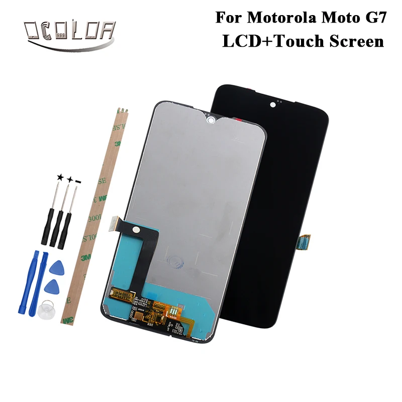 

ocolor For Motorola Moto G7 LCD Display and Touch Screen With Tools And Adhesive For Motorola Moto G7 Mobile Phone Accessories