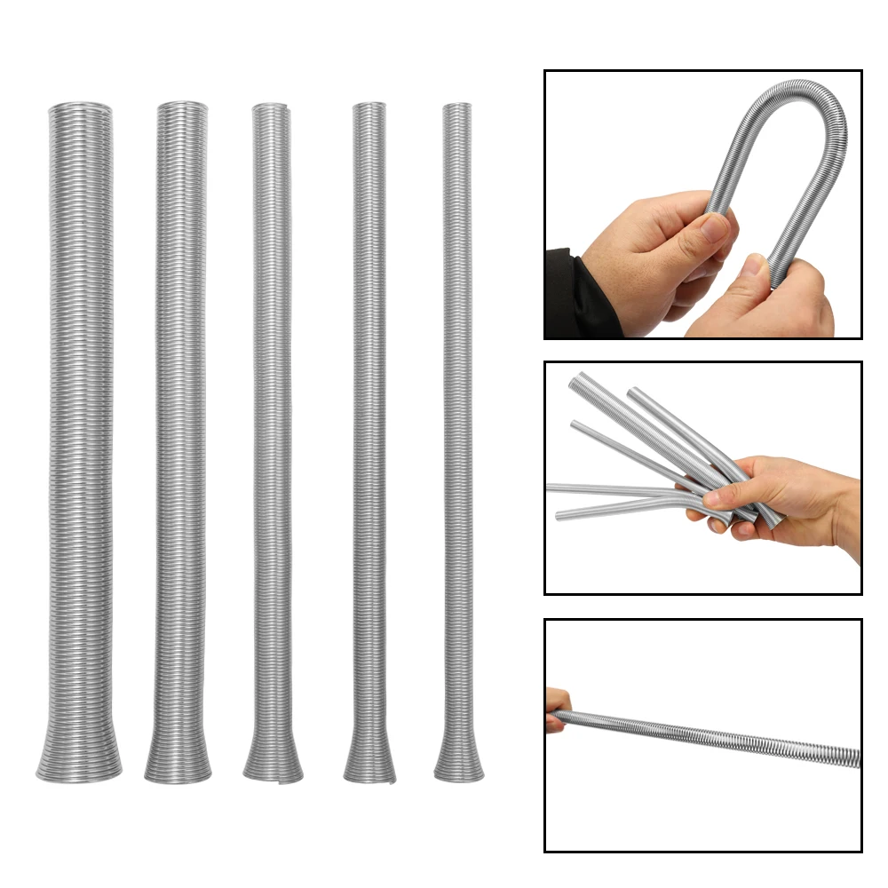 

5pcs 1/4" 5/16" 3/8" 1/2" 5/8" Tool Steel Spring Tube Bender Set Connector Spring Pipe Bender for Refrigerator Air Conditioner