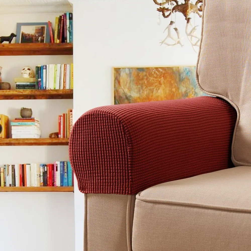 

1 Pair Removable Arm Stretch- Sofa Couch Chair Protector Armchair Covers Armrest Sofa Cover Solid Couch Cover For Home Decor