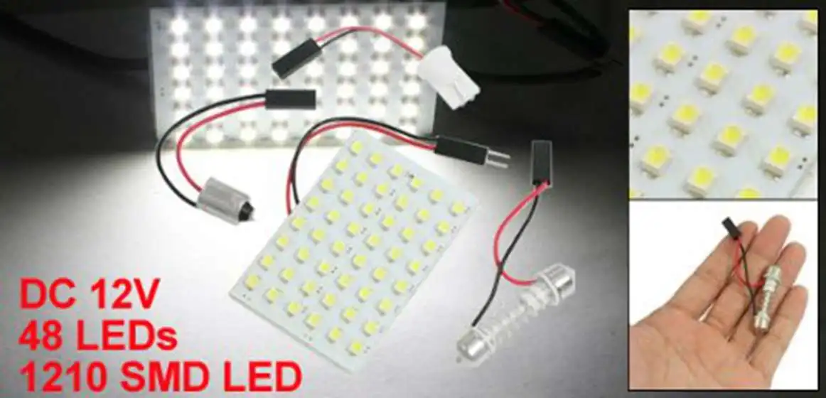 Горячий White1210 SMD 48 светодиодный интерьер автомобиля панельный светильник плафон T10 BA9S Гирлянда Прямая поставка