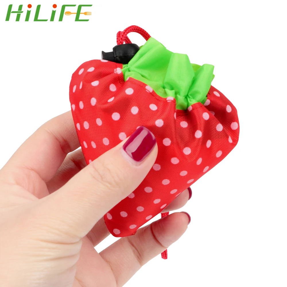 HILIFE قابلة لإعادة الاستخدام للطي البقالة النايلون حقيبة الفراولة أكياس التسوق البوليستر كبيرة قدرة منظمة المنزل حقيبة التخزين