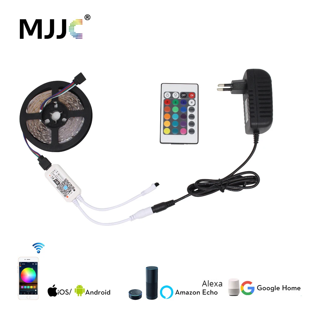 Светодиодная лента RGB 12 В Wi Fi 5 м 10 водонепроницаемая умная гибкая светильник 2835 Tira