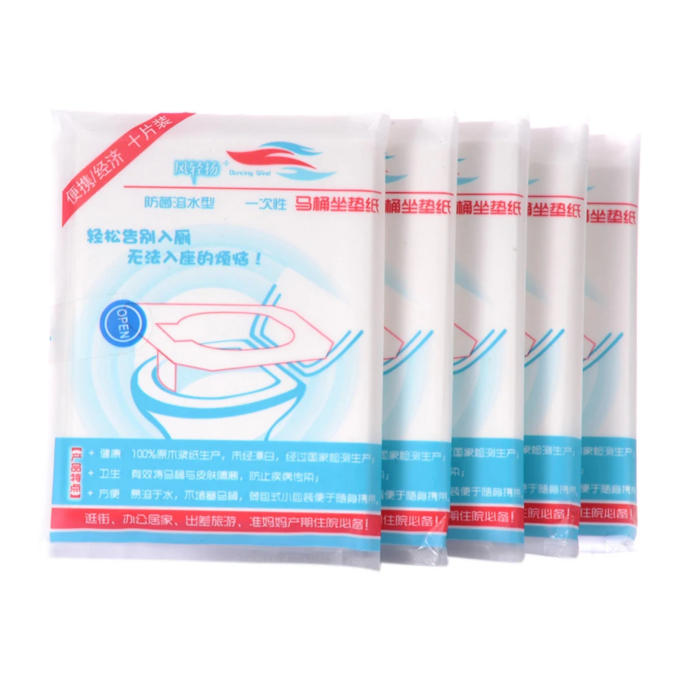 JEYL 50Pcs/Pack Disposable Toilet Seat Cover Mat Waterproof Paper Pad For Travel/Camping Bathroom Accessiories | Дом и сад