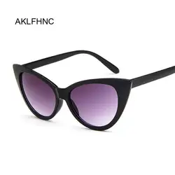 Новые солнцезащитные очки в стиле ретро Для женщин Брендовая Дизайнерская обувь Винтаж кошачий глаз черный, белый цвет солнцезащитные