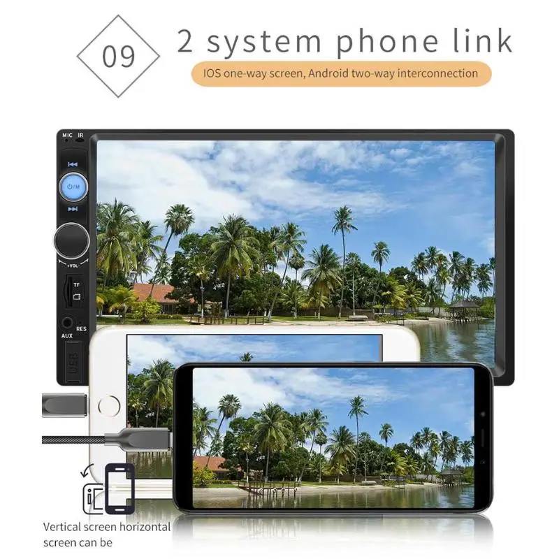VODOOL 7010B 2 din Android автомобильный мультимедийный плеер авторадио 2Din стерео 7