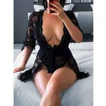 Robe De Nuit érotique Sexy pour femmes, décolleté en v plongeant, vêtements De Nuit d'été, sous-vêtements