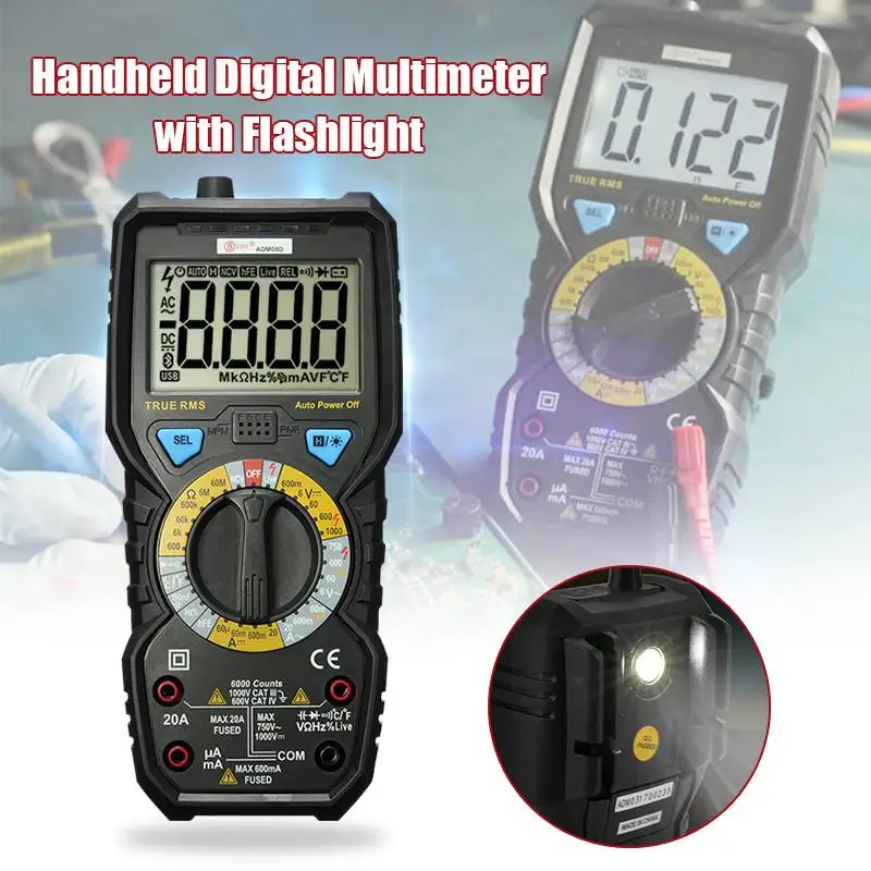 

Brand New Sink Adm08d Digital Multimeter Temperature Test NCV True RMS Multimeter Testing Equipment For ADM08D ADM08A Upgrade