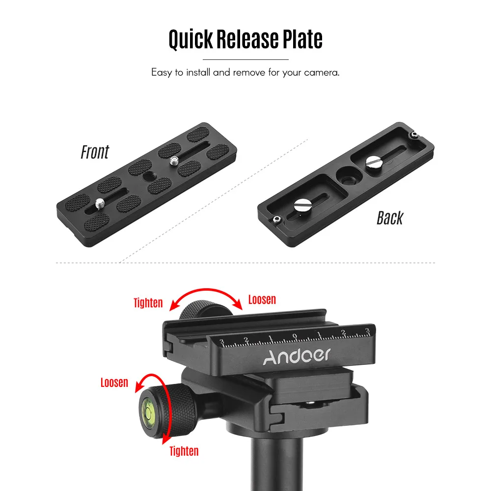 Andoer профессиональный ручной Стабилизатор для камеры с быстроразъемной пластиной 1/4 дюйма Винт для GoPro DSLR DV видеокамеры s
