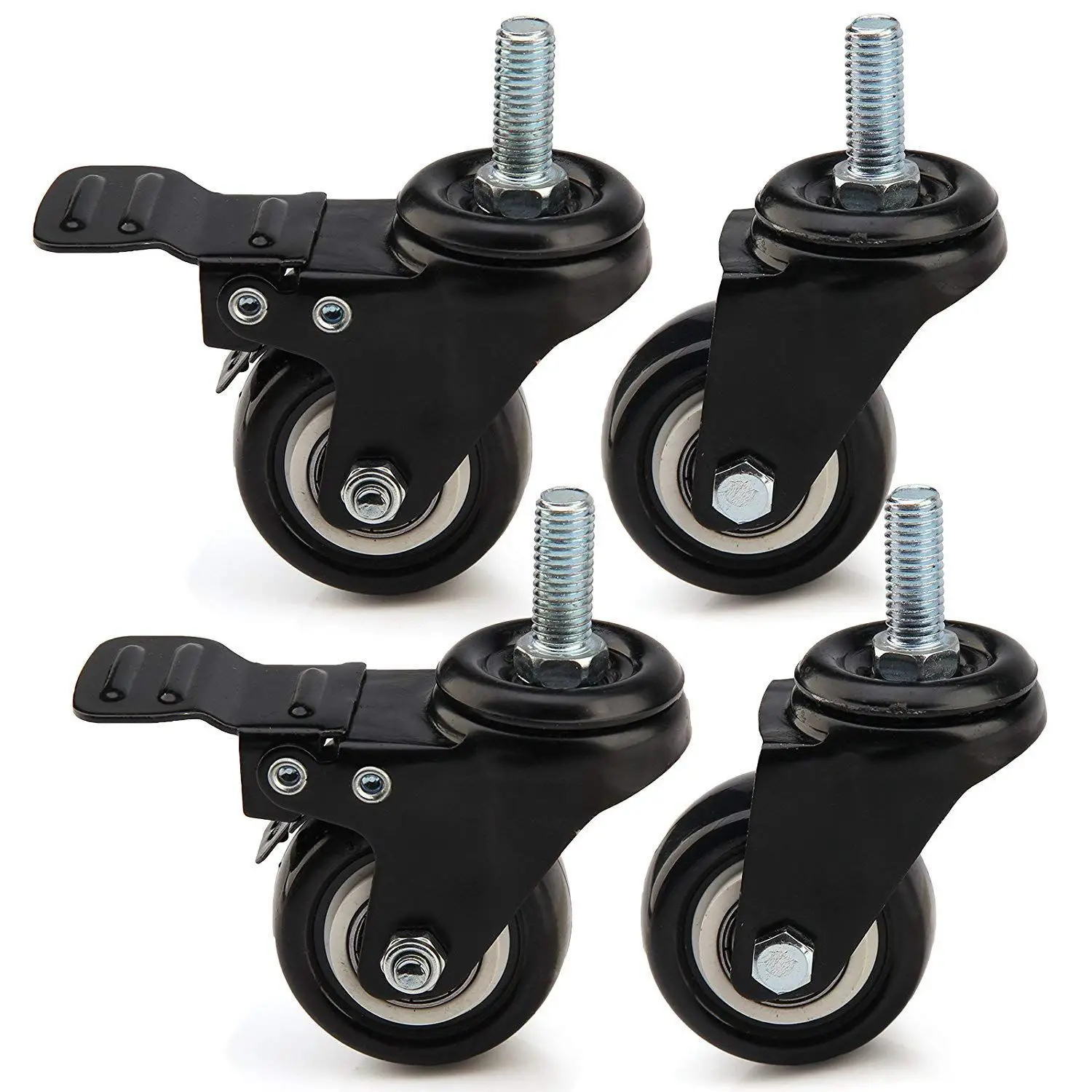 

Best 4 x Heavy Duty 50mm PU Swivel Castor Wheels Trolley Furniture Caster