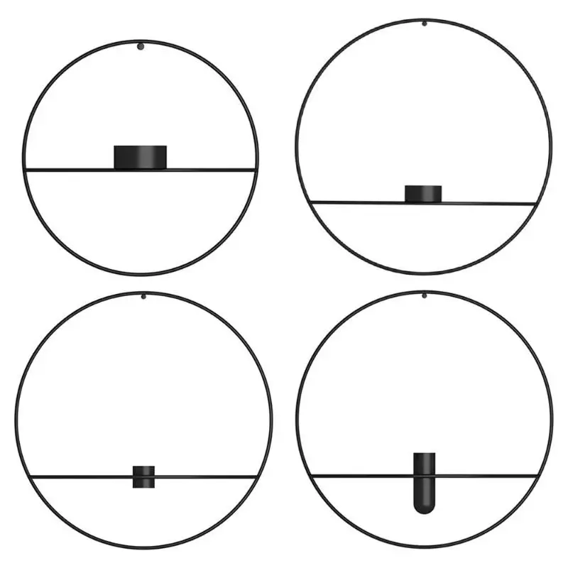 Металлический подсвечник геометрический Круглый Подсвечник настенные