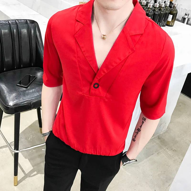 2019 Summer Fashion Solid Color Leisure Time Short Sleeve Fashion Self-cultivation T shirt men tops Hot Sale 2019 Summer Fashion Solid Color Leisure Time Short Sleeve Fashion Self-cultivation T shirt men tops Hot Sale