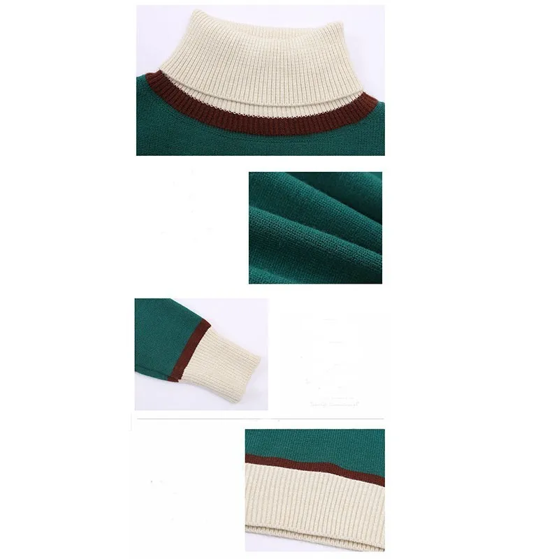 PEONFLY Autumn Winter Thick Turn-down Collar High Elasticity Casual Pullovers Female Thick Turtleneck Knitted Women Sweater