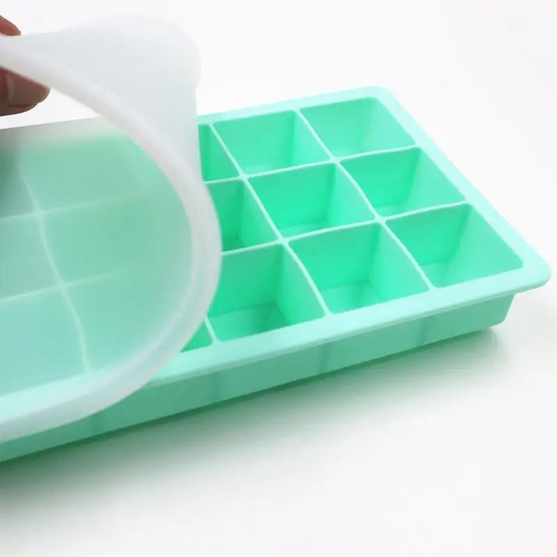 15 Сетка подноса кубика льда силикона форма для льда со льдом коробка производитель с крышкой торт из конфет формы для пуддинга, шоколада контейнеров