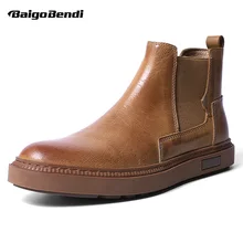 Recommend!Boots Men Casual Winter Shoes Genuine Leather Slip On Business Man Ankle Boots Simple цена Recommend!Boots Men Casual Winter Shoes Genuine Leather Slip On Business Man Ankle Boots Simple цены онлайн