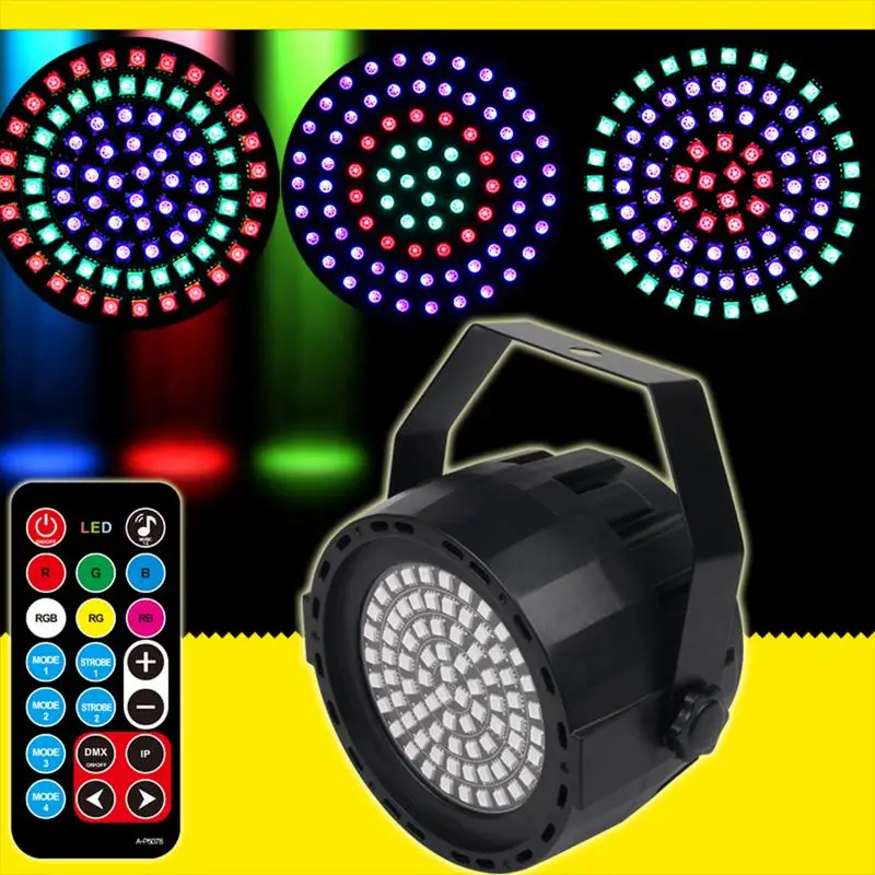 

Mini 78 Led Beads RGBW Colorful Par Lamp Stage Lights Remote Disco DJ Party Show Home Club DMX Strobe Effect Lighting
