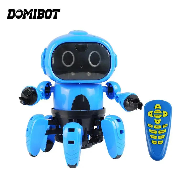 

Upgraded Domibot DIY 6-Legged RC Robot Infrared Obstacle Avoidance Gesture Control Programmable With Transmitter Children Toys