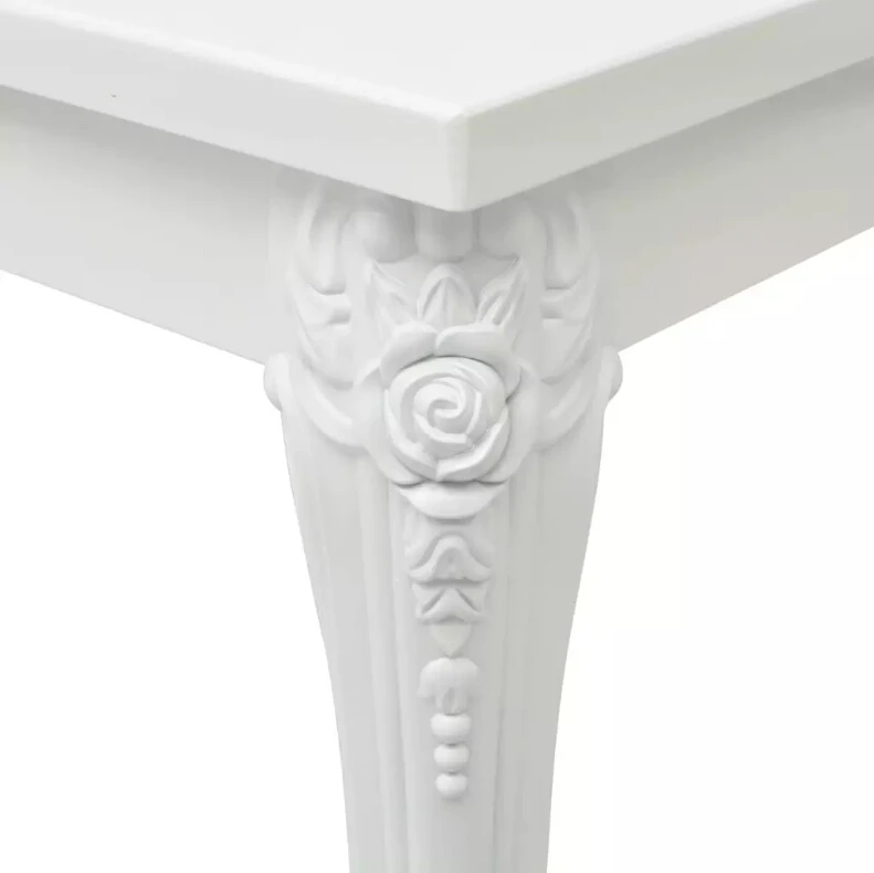 vidaXL 120x70x76 cm Luxury Dining Table High Gloss Kitchen Tables White Kitchen Furniture Table for Home Decoration Furniture vidaXL 120x70x76 cm Luxury Dining Table High Gloss Kitchen Tables White Kitchen Furniture Table for Home Decoration Furniture