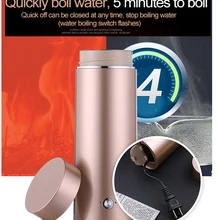 Портативный дорожный Электрический чайник тепловое Отопление воды Котел из нержавеющей стали Автоматический нагрев заварник для чая кофе молока кипения чашки