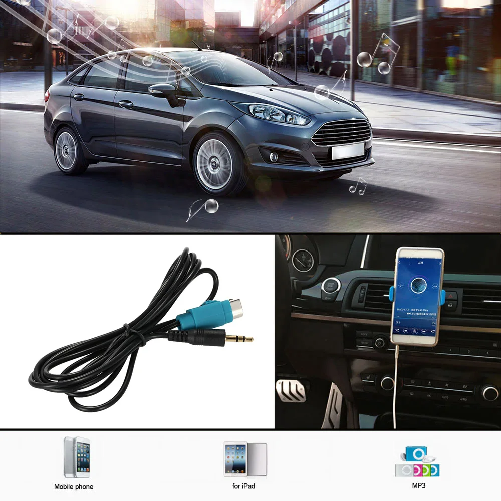 KKmoon 3 5 мм Aux кабель Соединительная линия аудио адаптер для ALPINE KCE-236B iPod iPhone 6S 6 Plus 5S 5C