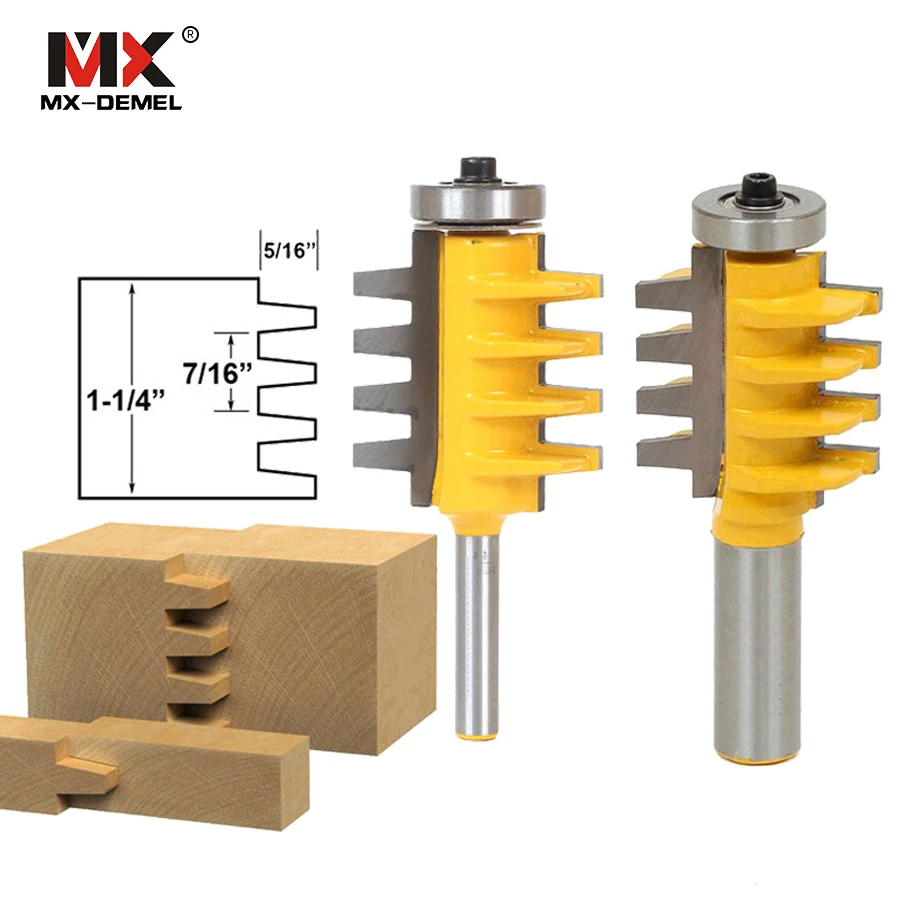 1/2" 1/4" Shank Rail Reversible Finger Joint Glue Router Bit Cone Tenon Woodwork Cutter Power Tools Wood | Инструменты
