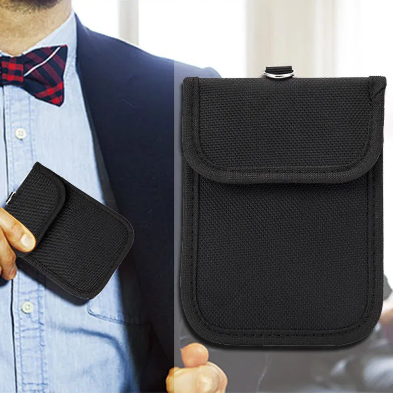 

1PC Car Key Signal Blocker Case Faraday Cage Fob Pouch Keyless RFID Blocking Bag 13.5*9cm car Key Case key cover black