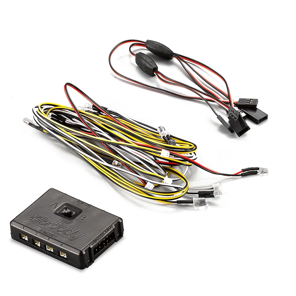 

14pcs LED Light Lamp Set with Control Box White Red Yellow LEDs for KB48601 1/10 Toyota Land Cruiser w/ Cockpit Assembled RC Car