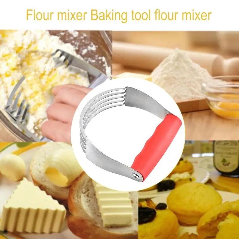 

Stainless Steel Flour Blender Rubber Handle Dough Mixer Kitchen Baking Tool New Blender Daily Useful Tools food blender