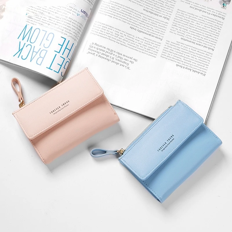 

Women's Short Wallet Female Wallet Korean Version Small Wallet Multi-Card Multi-Function Large-Capacity Wallet