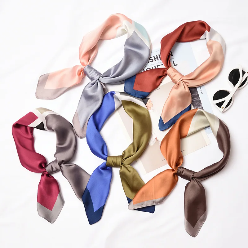 Kerchief Woman Hair Scarf Joker Occupation Stewardess Accessories Korea Style Printing Function Small Hijab Women Spring Scarves