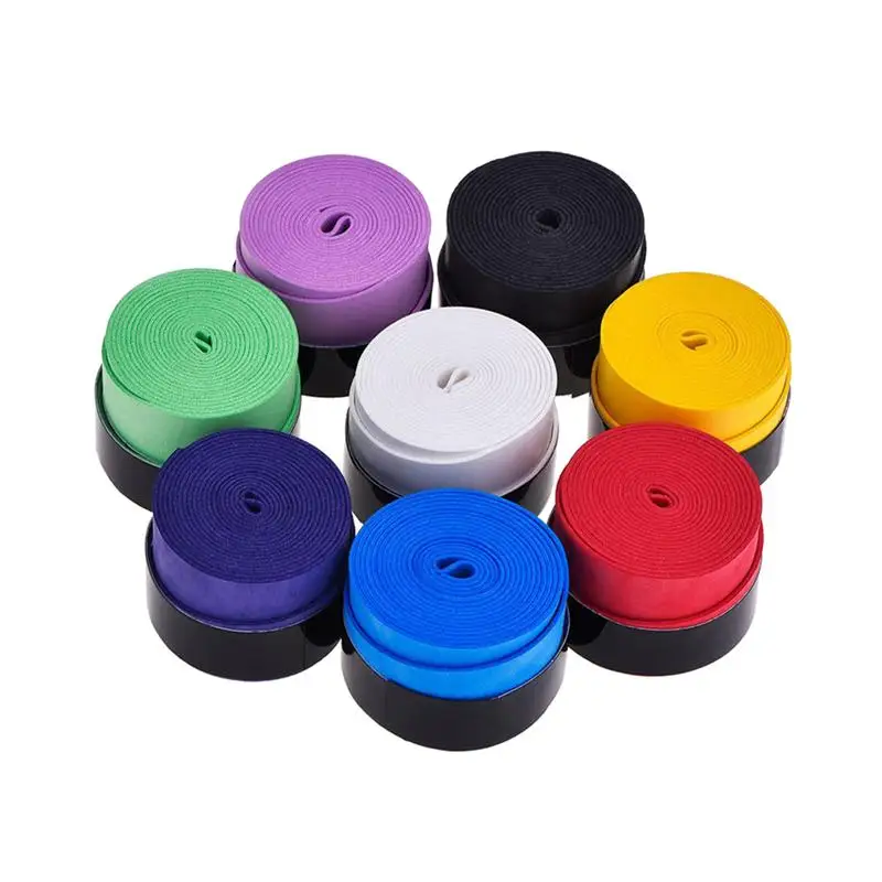 

Sticky Sweatband Smooth Adhesive Sweat Absorbing Grip Tape Overgrip for Badminton Squash Racket and Fish Rubber (Random Color)