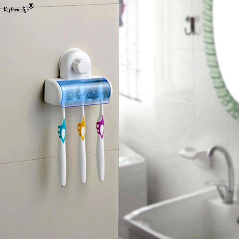 

5 Hooks Suction Cup Wall Mount Toothbrush Holders Bathroom Toothbrush Rack Stand