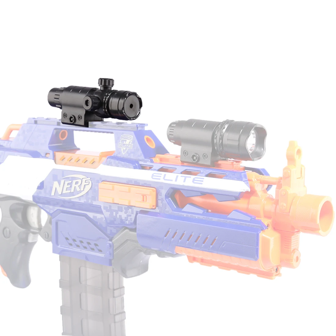 

Tactical Plastic Adjustable Red Laser Lamp Light for Nerf Stryfe, for Nerf Retaliator, for Nerf Modulus Regulator etc - Black