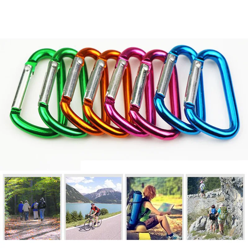 

Snap Hook Multicolor Random Hot Sale Bag Parts Keychain 1PC Carabiner Water Bottle Hanger Hiking Aluminum Backpack Camping