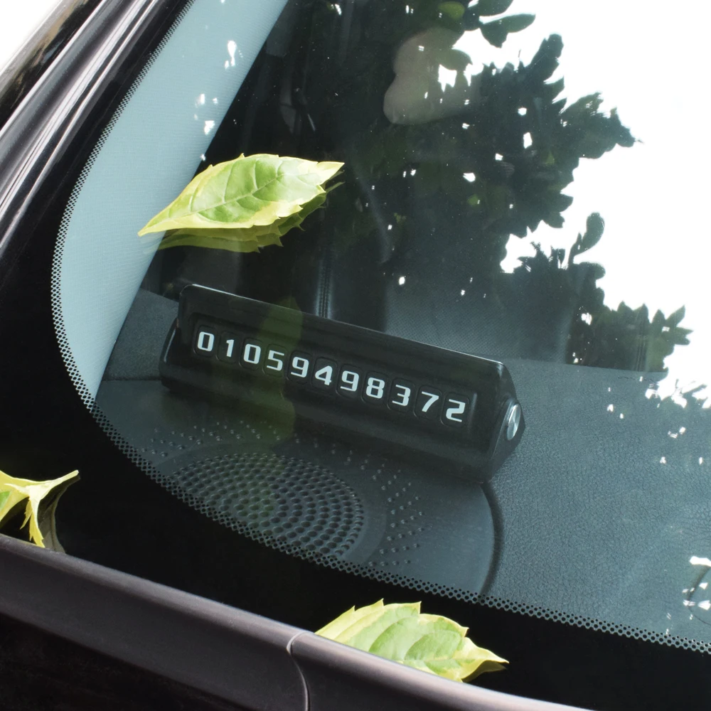  Deelife Car Phone Number Temporary Parking Card Plate with 2 Telephone Numbers Hidden Flippable