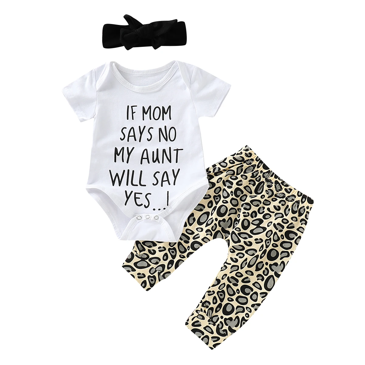 MIOIM 3 pcs Newborn Infant Toddler Baby Girls Christmas Letter Saying Printed Bodysuit Rompers Outfits Set