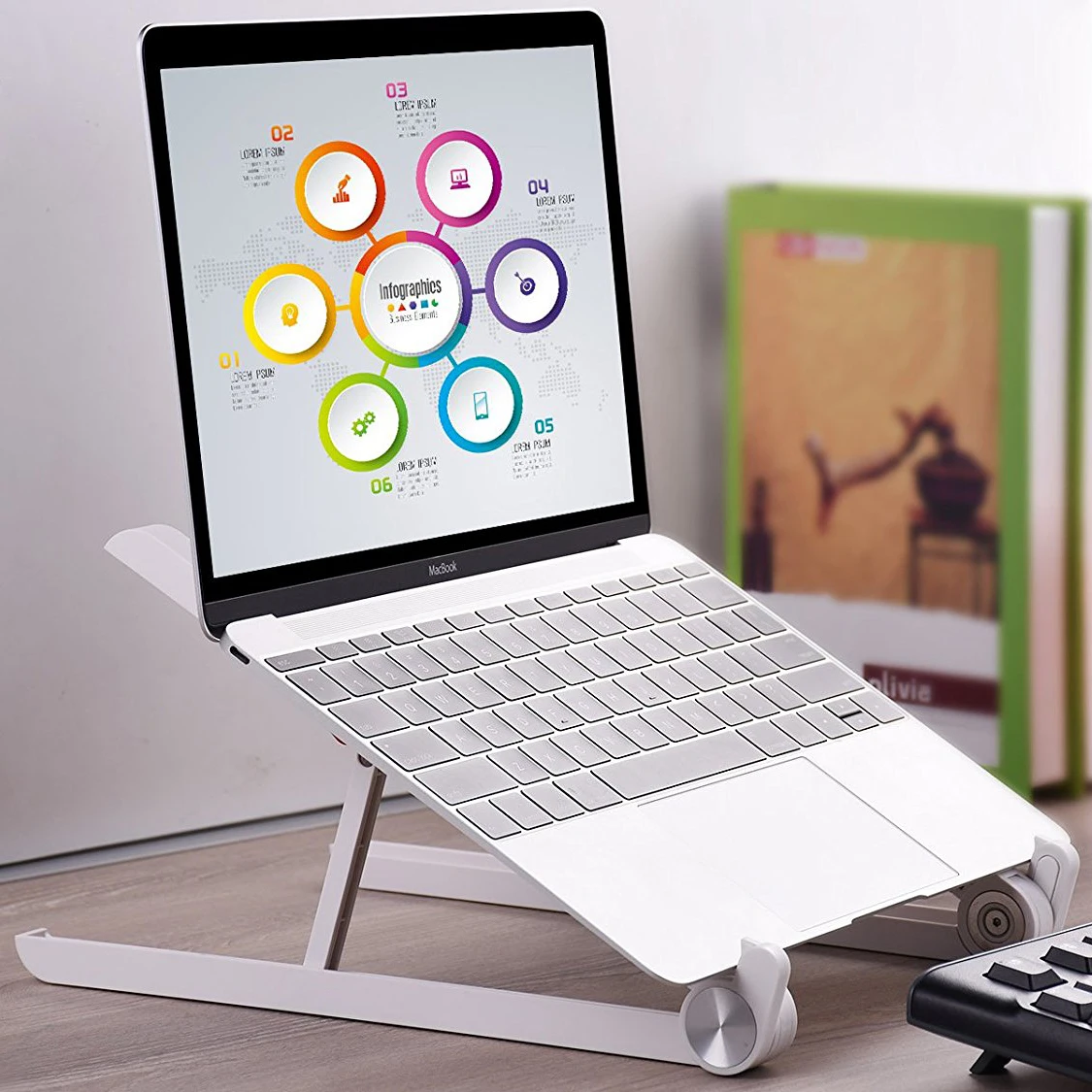 Adjustable Laptop Holder Portable Foldable Desktop Stand with Ergonomic Design 10 inch-17.3 inch Laptop for MacBook Note Adjustable Laptop Holder Portable Foldable Desktop Stand with Ergonomic Design 10 inch-17.3 inch Laptop for MacBook Note